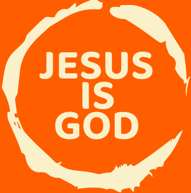 a circle of jesus's hands with the words jesus is god
