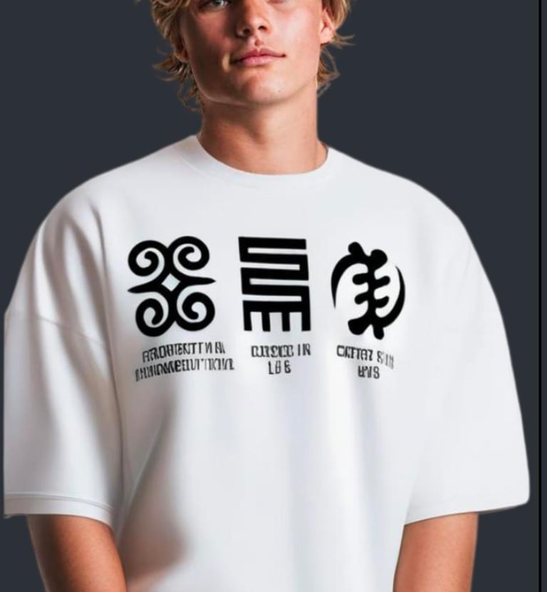 a man in a white shirt with chinese writing on it