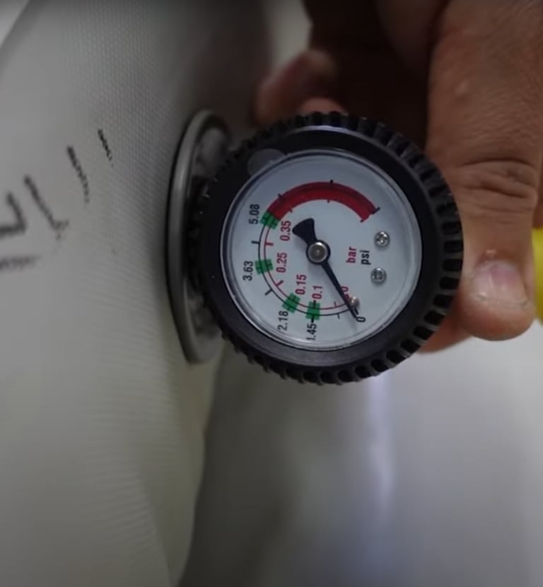 Indicador de presión o manómetro en neumática