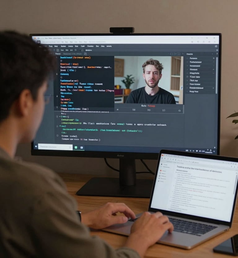 a creator in a sleek, minimal studio setting.