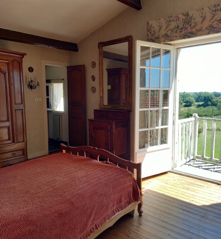 Frankrijk -Sud-Ouest- Nouvelle-Aquitaine -Gironde eerste verdieping - master suite met eigen badkame