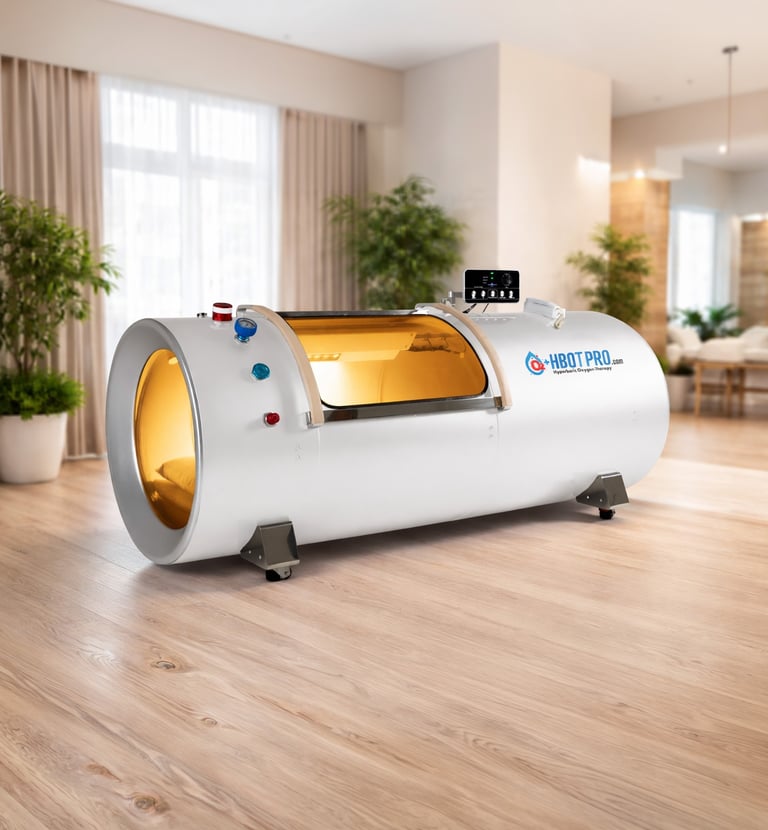 HBOT Pro Quest 30 hyperbaric oxygen chamber in showroom