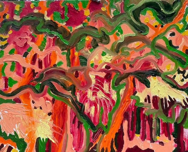 Rainforest Party 2023 Oil on Canvas Board
