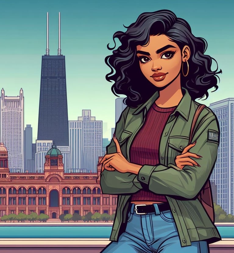 Ramona Cruze, resilient 2nd-gen Dominican Latina with hidden depths, quietly discovering herself.