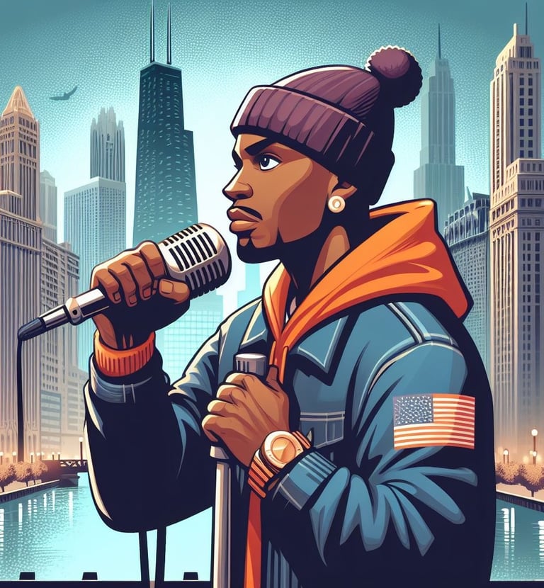 Travis Mayflower, underground rapper aiming to build a powerful business empire.