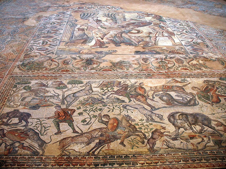 Late Roman mosaics at Villa Romana La Olmeda, Spain, 4th-5th centuries AD.