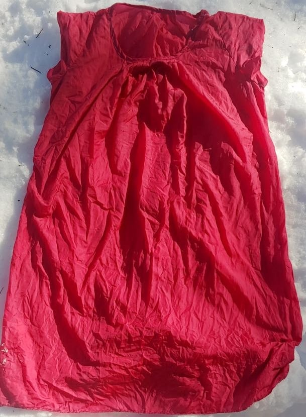 Cochineal dyed silk dress.