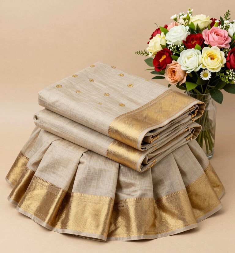 Stacks of freshly pressed clothes neatly arranged, showcasing impeccable finishing.