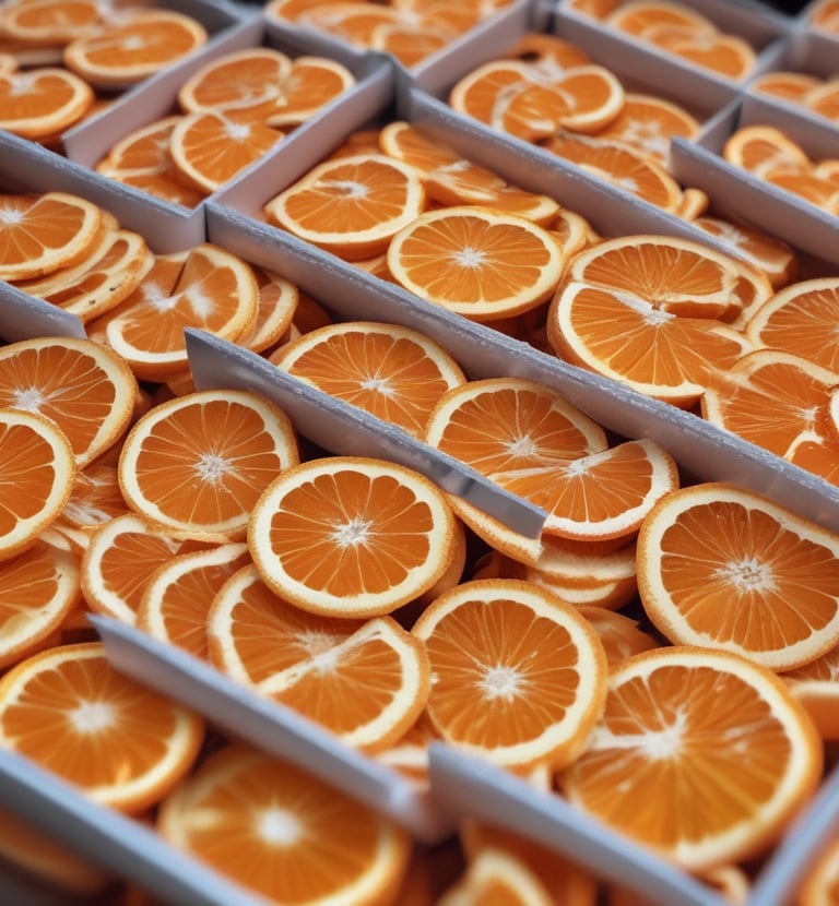 Frozen green beans stacked in transparent packaging ready for shipment.