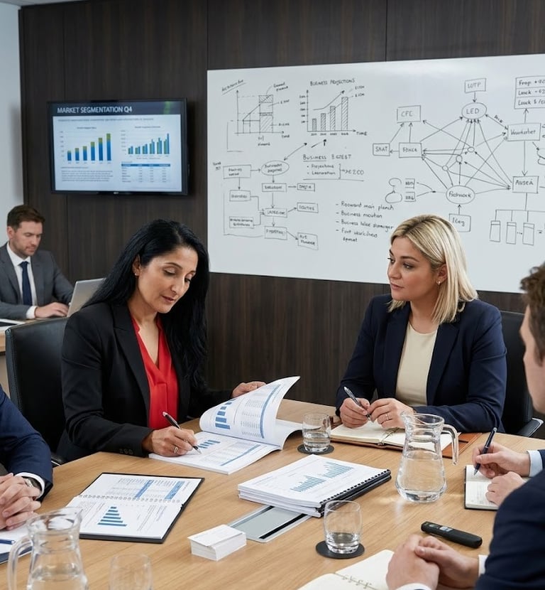 Équipe MatchProspecting en réunion stratégique autour des données et de la performance commerciale