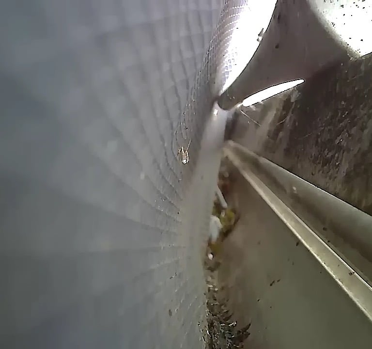 Hard to reach concealed conservatory gutter as seen via an inspection camera