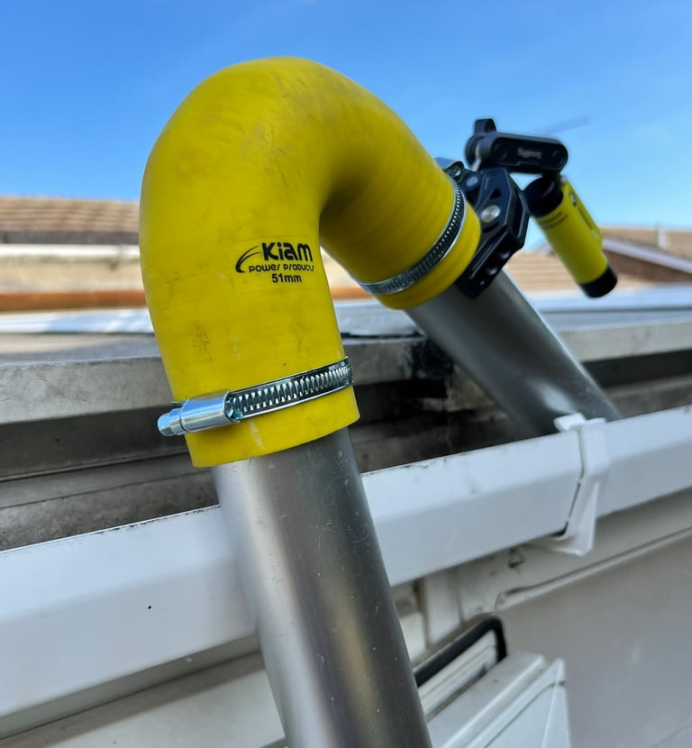 Gutter cleaning system with a Ferret inspection camera attached