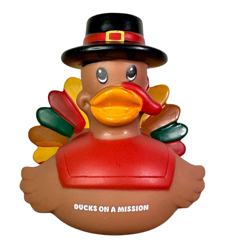 a ducky with a hat on a white background