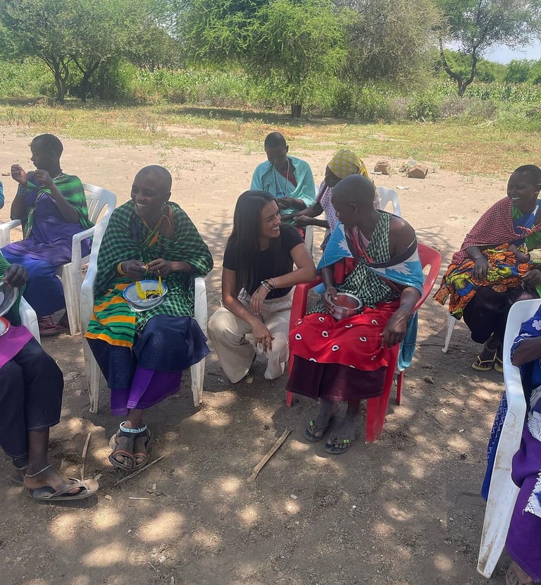 Maasai women working