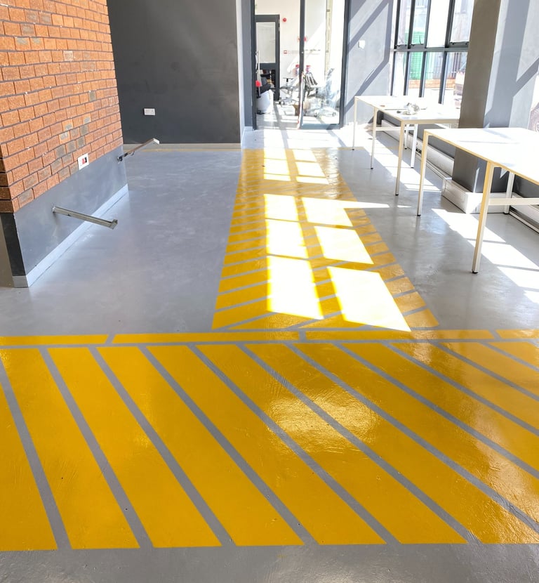 Non-slip polyurethane flooring system by Tswanacrete Botswana, ideal for food processing and industrial plants