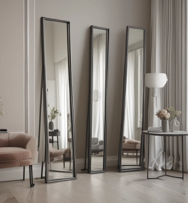 A minimalist home office features a sleek white desk paired with a black office chair. On the desk sits a closed laptop. Next to the desk is a white shelving unit containing a few books and decorative items. A small potted plant is placed on top of the shelf, while a tall plant stands on the floor nearby. The room is dimly lit, creating a calm and subdued atmosphere.