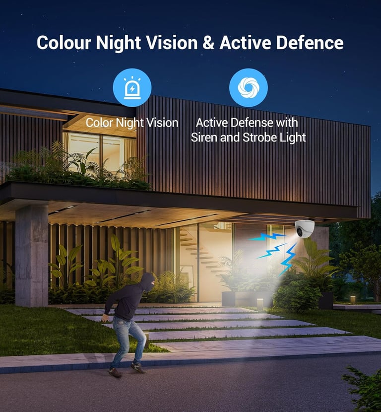 Night vision with active defense system wifi camera 