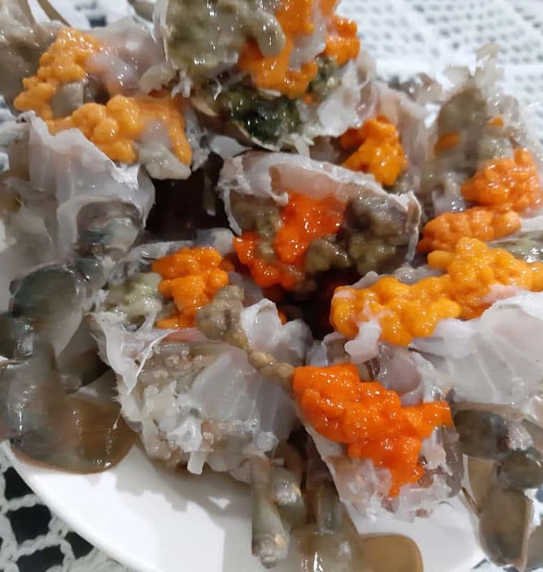kepiting telur. kepiting full telur