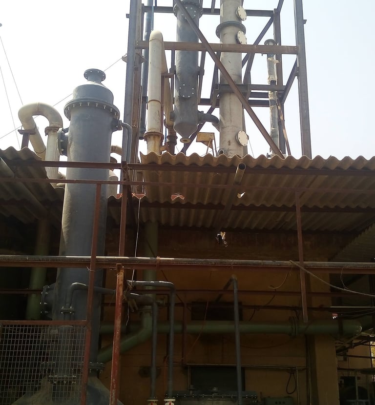 Nitrous gas scrubbing system with Heat exchangers
