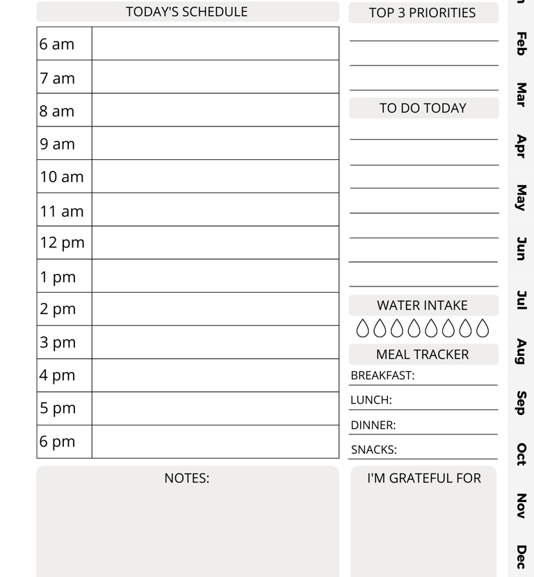 planner, digital planner, printable planner, daily planner, productivity