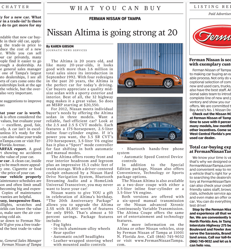 automotive advertorial