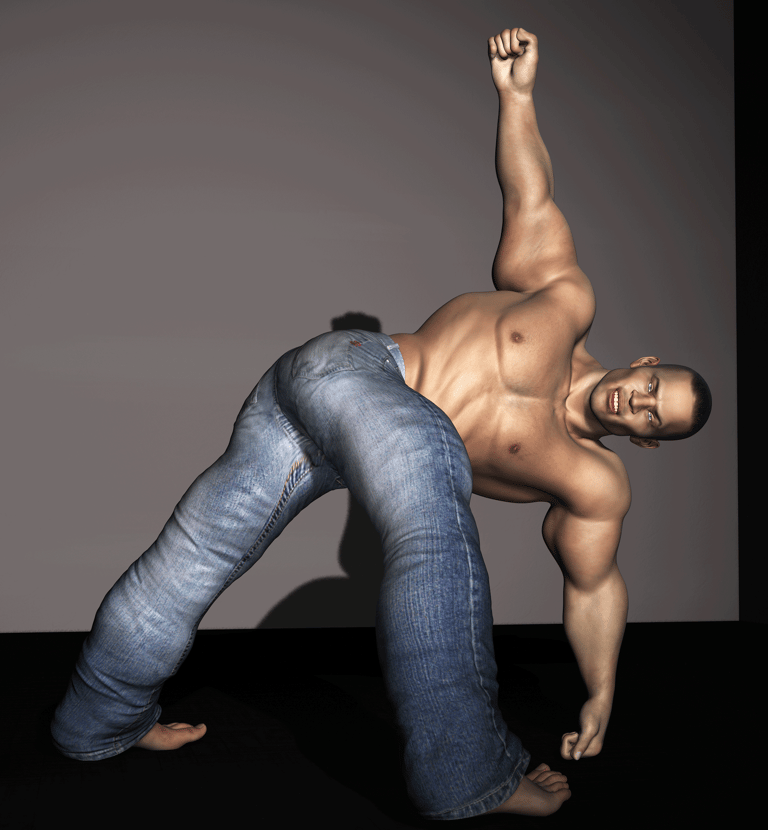 male in windmill pose