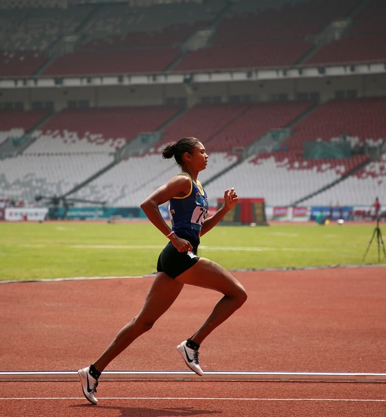 une athlète dans un stade