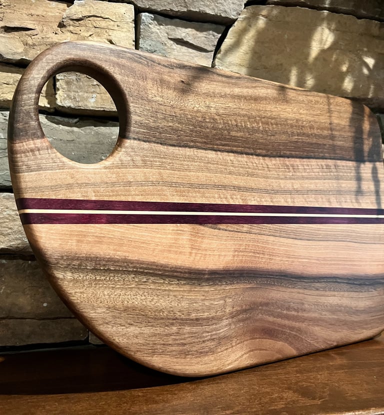 English Walnut w/ Purple Heart and Hard Maple pin stripe
