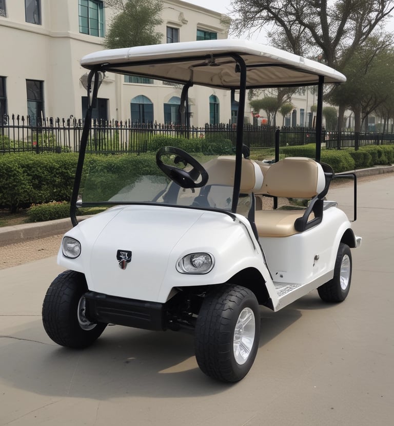 A group of electric cars lined up outside a luxury hotel.