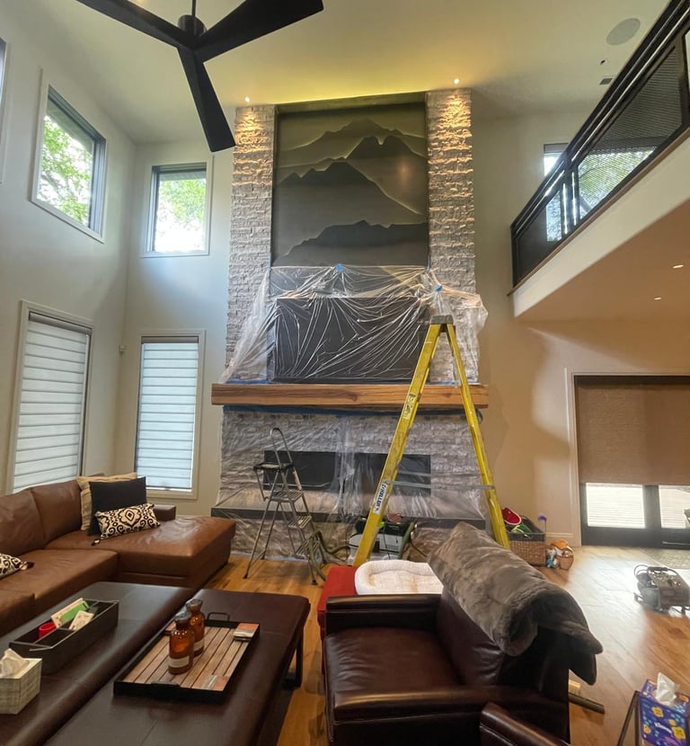 Fireplace remodel by Portugal Woodworks in Park City, Heber, Sandy, Lehi, Spanish Fork.