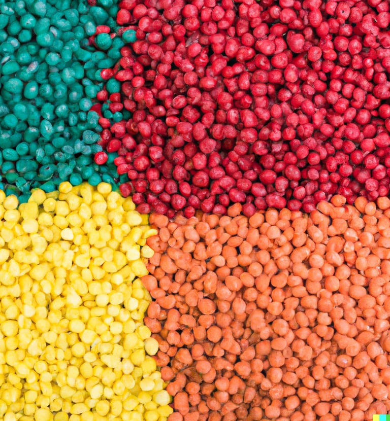 colored plastic pellets