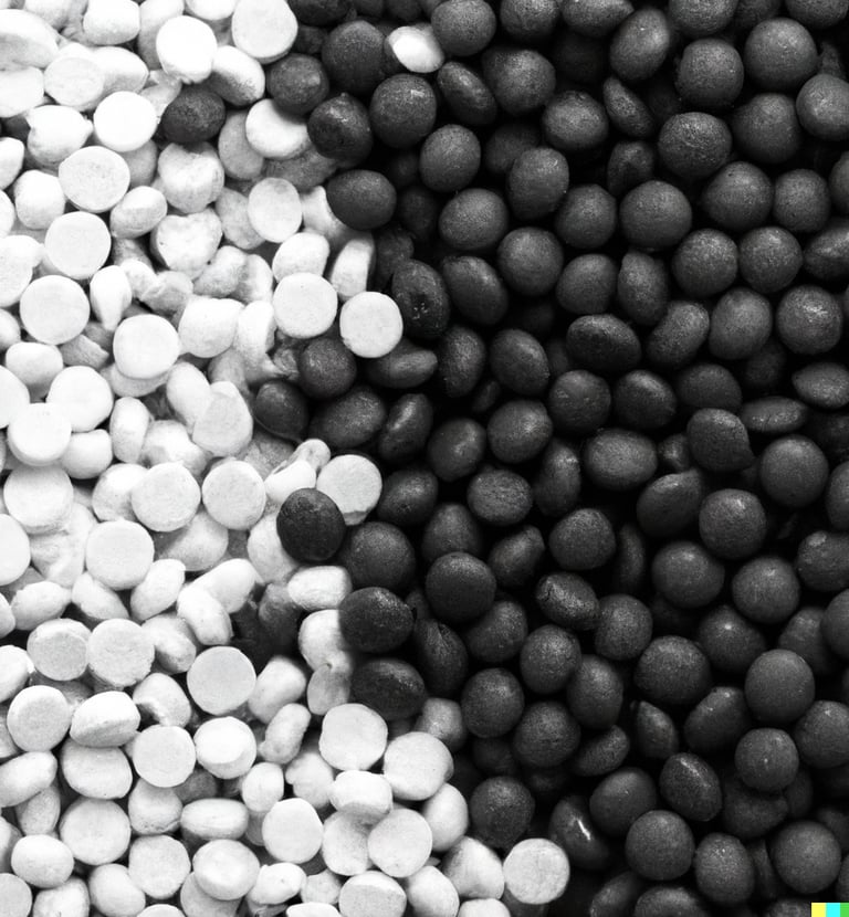 black and white plastic pellets masterbatch