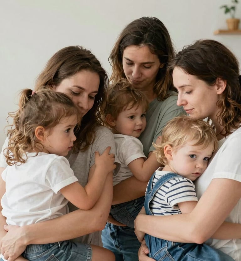 Volunteers preparing care packages with warm smiles in a cozy room