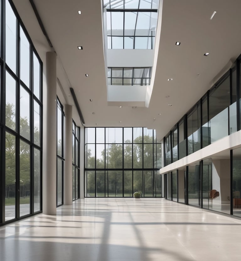 Detailed 3D exterior render of a contemporary residential building at sunset