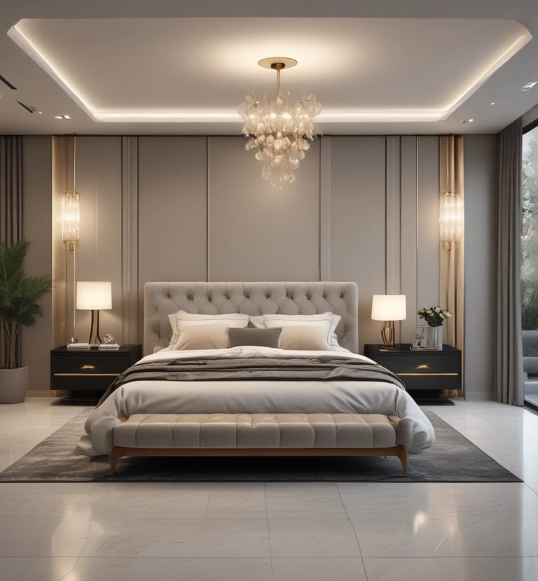 Upscale living room corner showcasing chic home goods in ivory and soft gold accents.