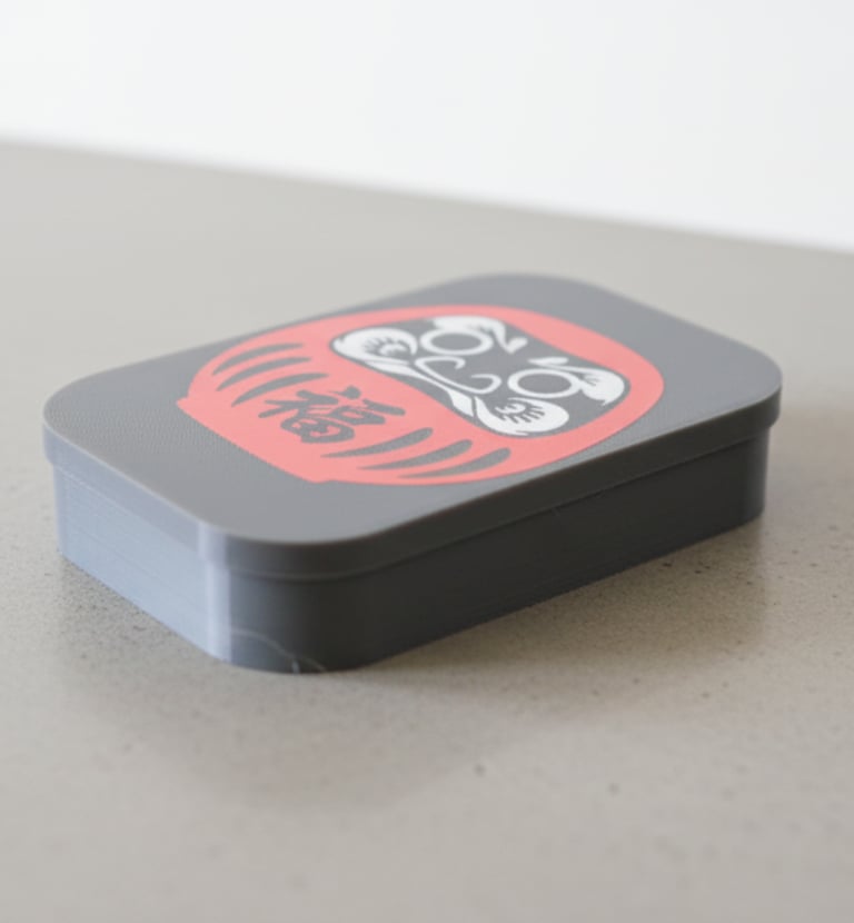 Imagen de una caja impresa en 3D.