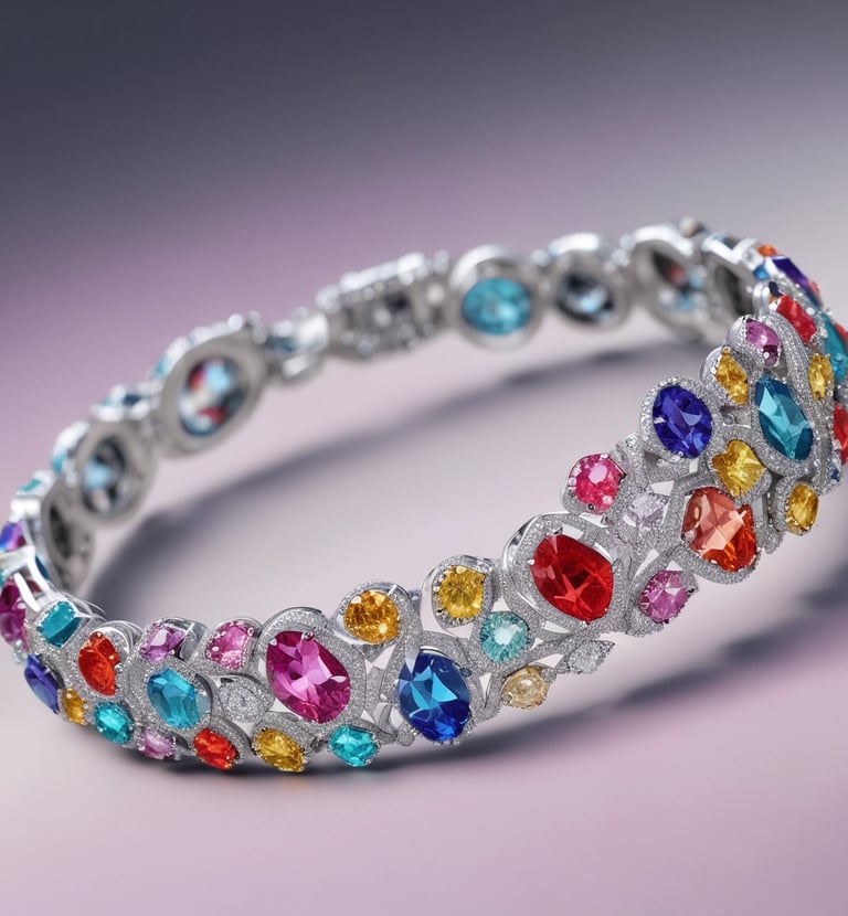 A set of pure silver bangles with detailed traditional designs laid out on a velvet cloth.