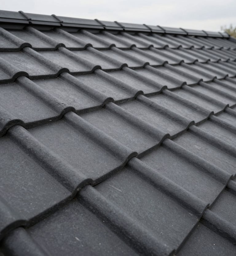 Matte black metal fixtures contrasting against warm beige textured wall panels.
