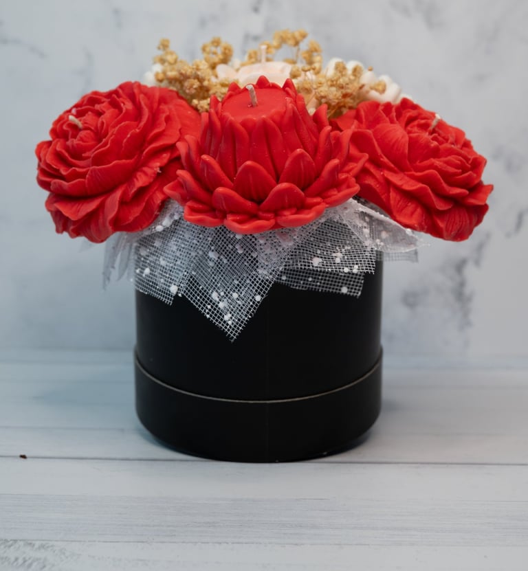 Red candle bouquet