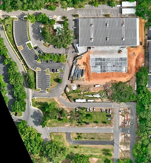 a photogrammetry map of a large construction site