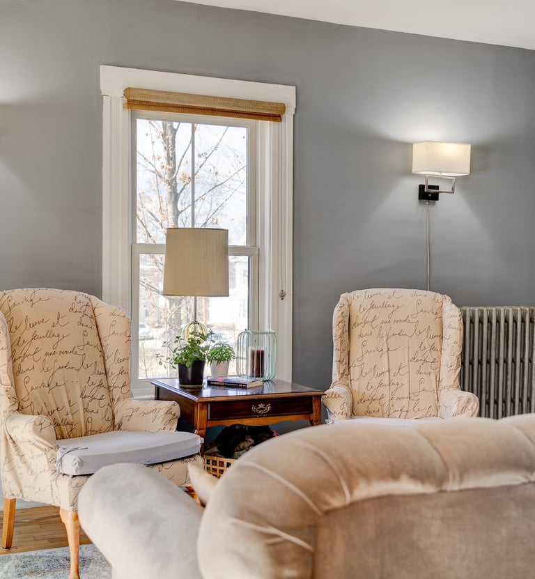 A peaceful sitting area for reconnecting