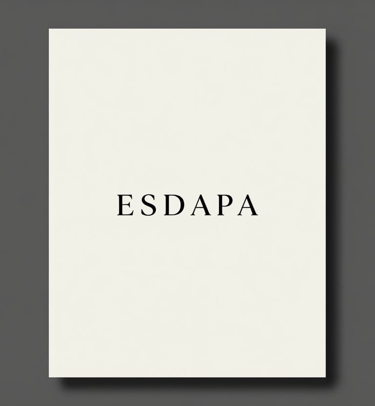 A minimalist, high-end photography card layout on a soft off-white background with a thin charcoal gray border and clean, modern typography in the center. European Spanish aesthetic, sophisticated and professional studio lighting.