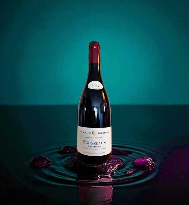 a bottle of wine on a stylized floor