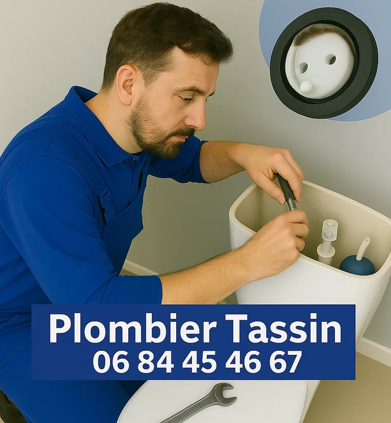 artisan plombier reparation wc toilette chasse tassin 69160