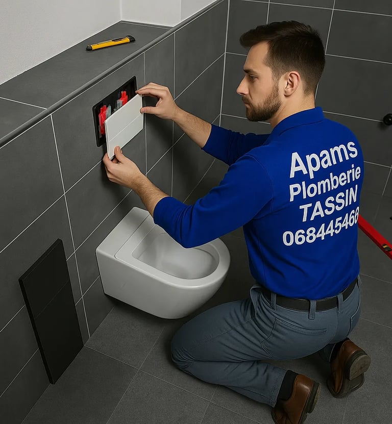 remplacement mecanisme chasse toilette wc suspendu plombier tassin 69160