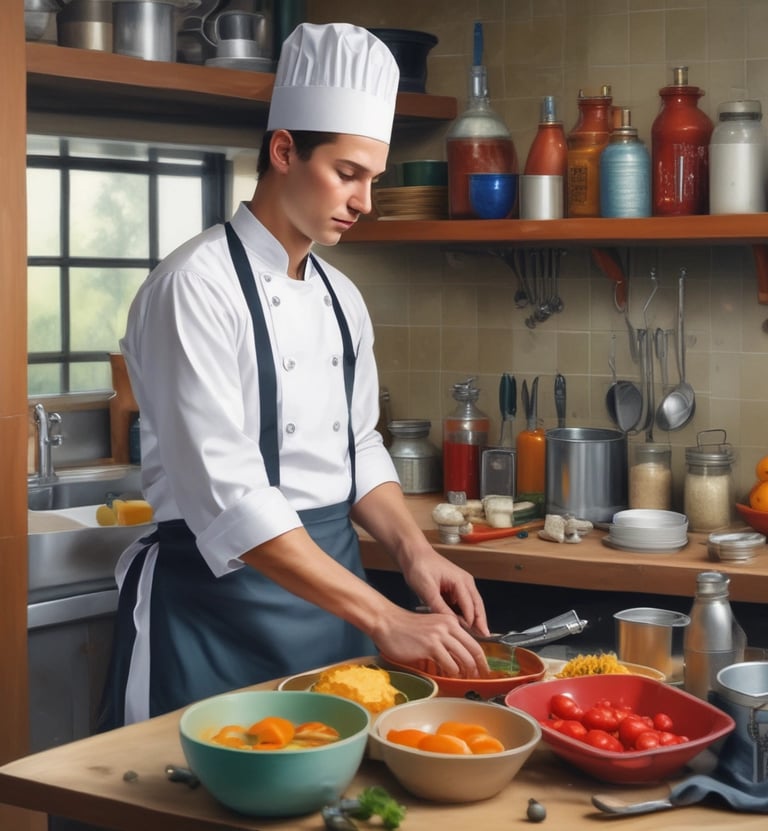 A group of people are gathered in a lobby area, wearing casual and business-casual attire. They are socializing, talking, and some are holding drinks. The background features a modern, tiled wall and a table with refreshments.