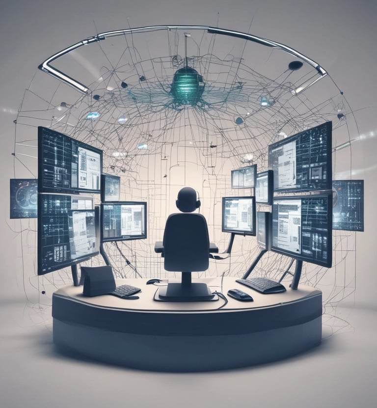 Team collaborating remotely using headsets connected via cloud phone system