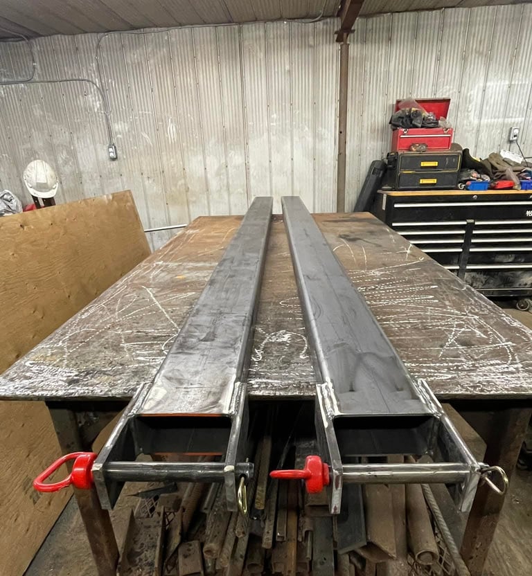 fork lift fork extensions with safety pins