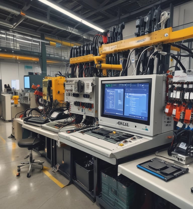 Close-up of hands working on a laptop with website design software open