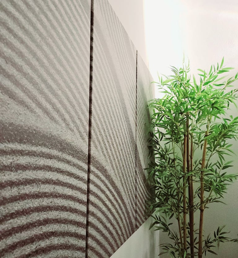 Detalhe da decoração da receção do Serenity Beauty n Therapy